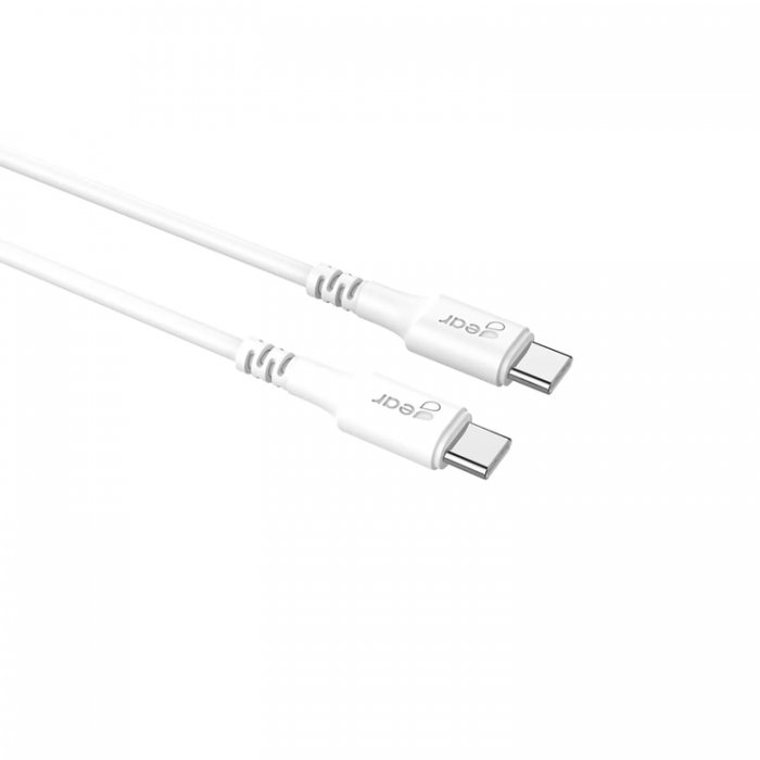 GEAR - GEAR USB-C till USB-C kabel 2.0 1m Vit Rund kabel