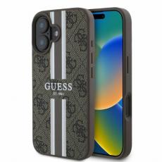 Guess - Guess iPhone 16 Mobilskal MagSafe 4G Printed Stripes - Brun