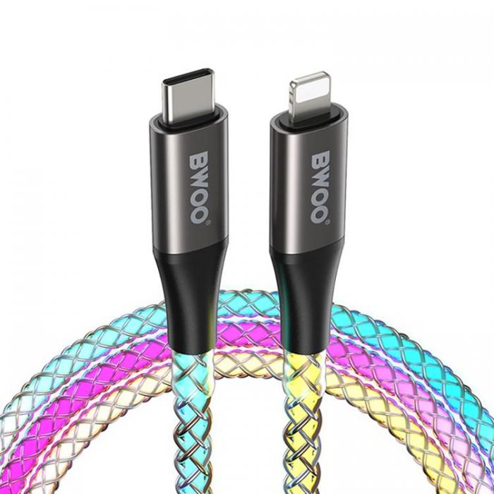 BWOO - BWOO USB-C till Lightning kabel 27W 1m RGB X279C-L Light