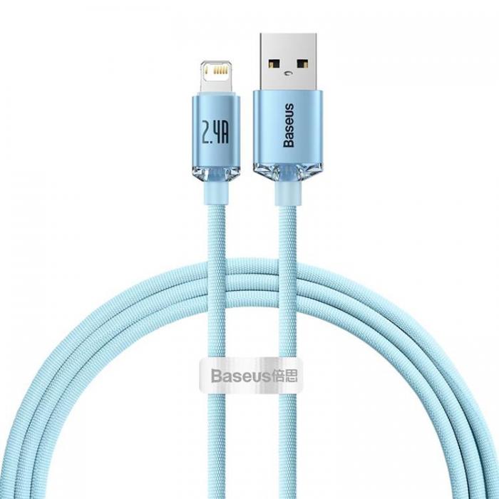 BASEUS - Baseus USB Till Lightning 1.2m Kabel 2.4A Crystal Shine Bl