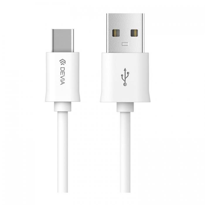 Devia - Devia USB Till USB-C Kabel 2m 2.1A Smart EC066 - Vit