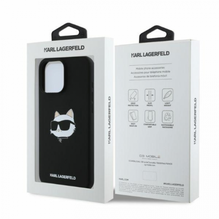 KARL LAGERFELD - KARL LAGERFELD iPhone 16 Pro Mobilskal Magsafe Choupette Head