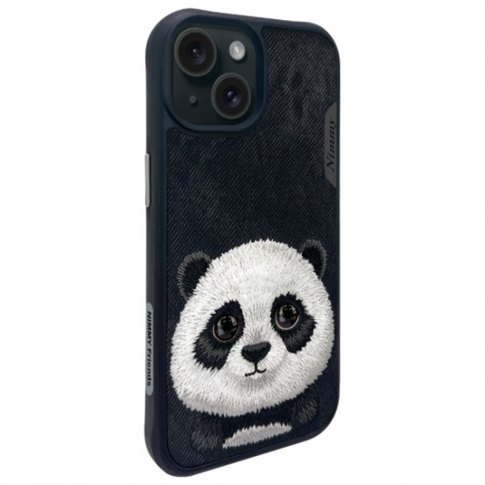 NIMMY - Nimmy iPhone 15 Mobilskal Big Eyed Pet 2.0 Panda - Svart