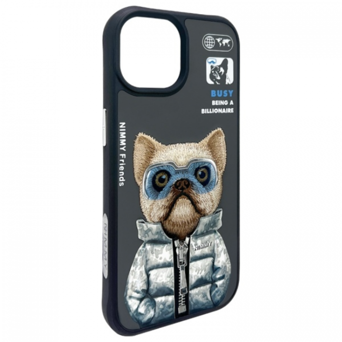 NIMMY - Nimmy iPhone 15 Mobilskal Cool & Cute 2.0 Dog - Svart