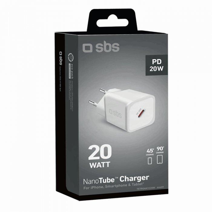 SBS - SBS Snabbladdare 20W GaN Power Delivery - Vit