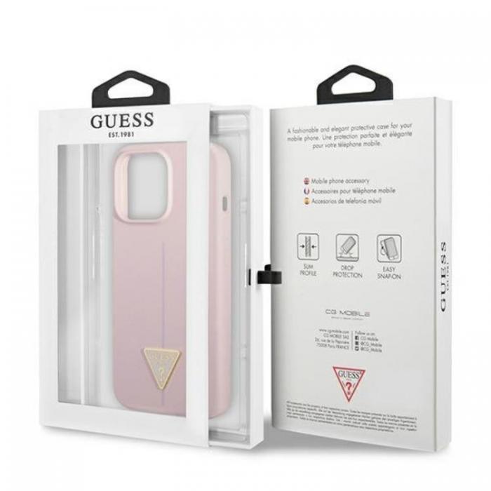 Guess - Guess iPhone 13 Pro Max Skal Silicone Triangle - Lila