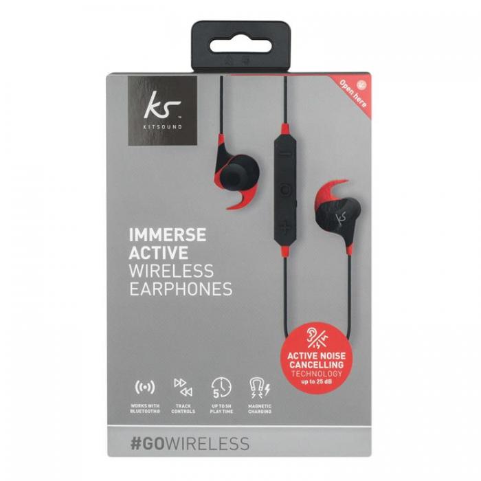 Kitsound - KITSOUND Hrlurar Immerse Active ANC In-Ear Trdls - Rd