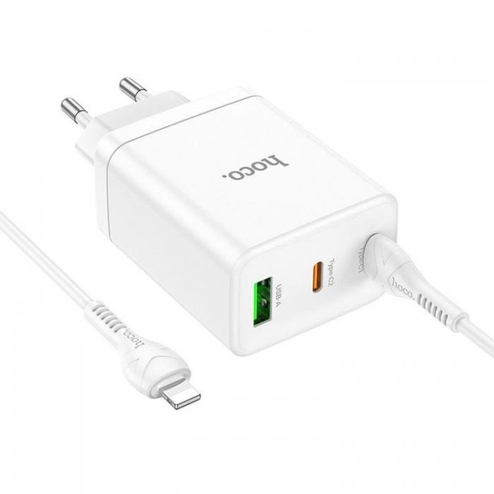 Hoco - Hoco Vggladdare 35W 2xType C - USB A med Typ-C to Lightning Kablel 1m