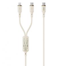 XO - XO 2in1 USB-C/Lightning/USB-C 60W 1.2m Kabel NB-Q262 - Beige