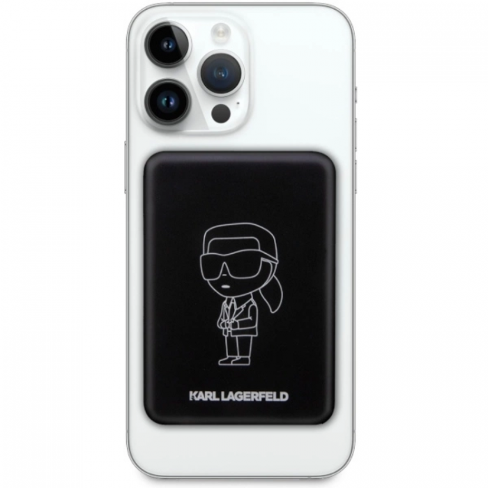 KARL LAGERFELD - Karl Lagerfeld Trdls Magsafe Powerbank 3000mAh 5W Ikonik - Svart