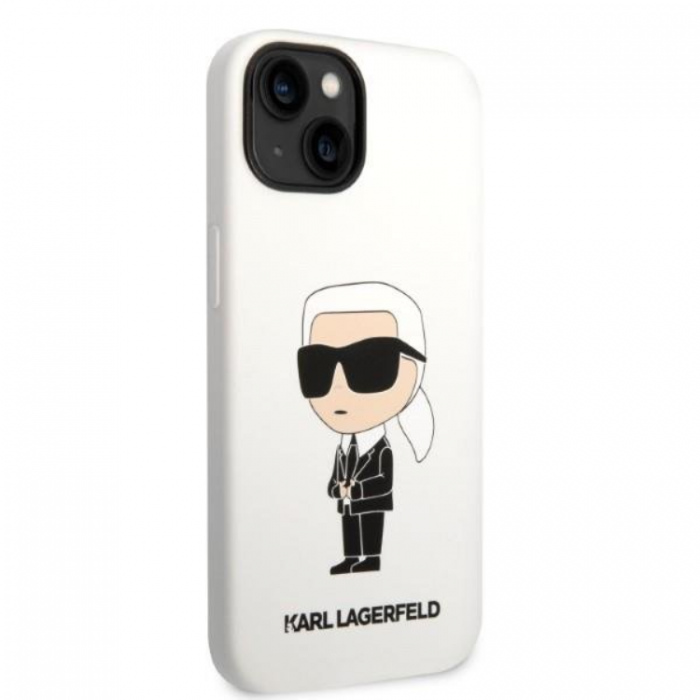 KARL LAGERFELD - Karl Lagerfeld iPhone 14 Plus Skal Silicone Ikonik - Vit