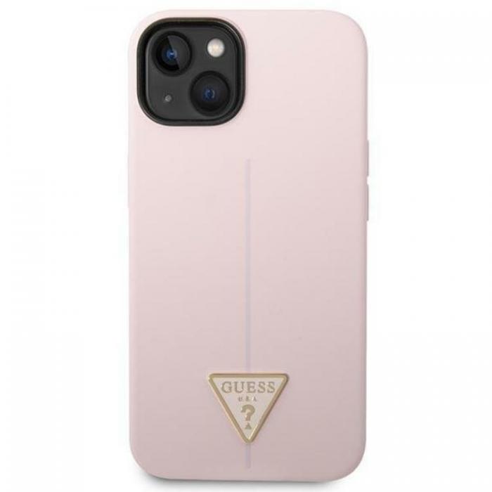 Guess - GUESS iPhone 14 Plus Skal Silicone Triangle - Lila