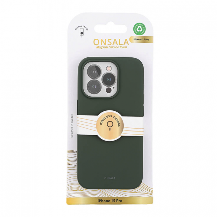 Onsala - Onsala iPhone 15 Pro Mobilskal Magsafe Silikon - Grn