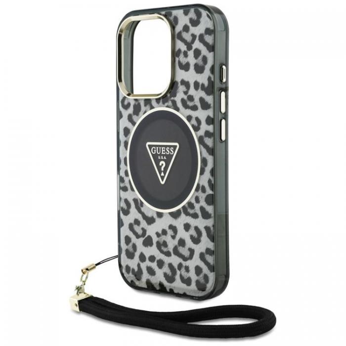 Guess - Guess iPhone 16 Pro Max Mobilskal MagSafe IML Leopard Triangle Strap