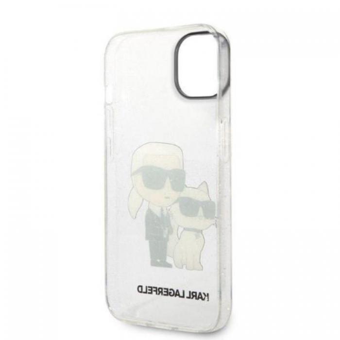 KARL LAGERFELD - Karl Lagerfeld iPhone 14 Plus Skal IML GLIT NFT Karl & Choupette - Clear