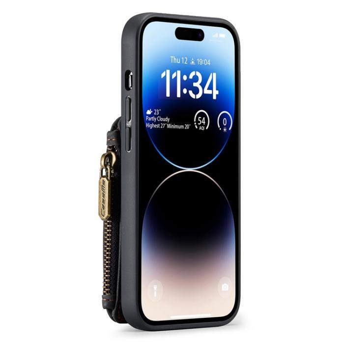 Caseme - CASEME iPhone 14 Pro Plnboksfodral C20 Zipper Kickstand - Svart