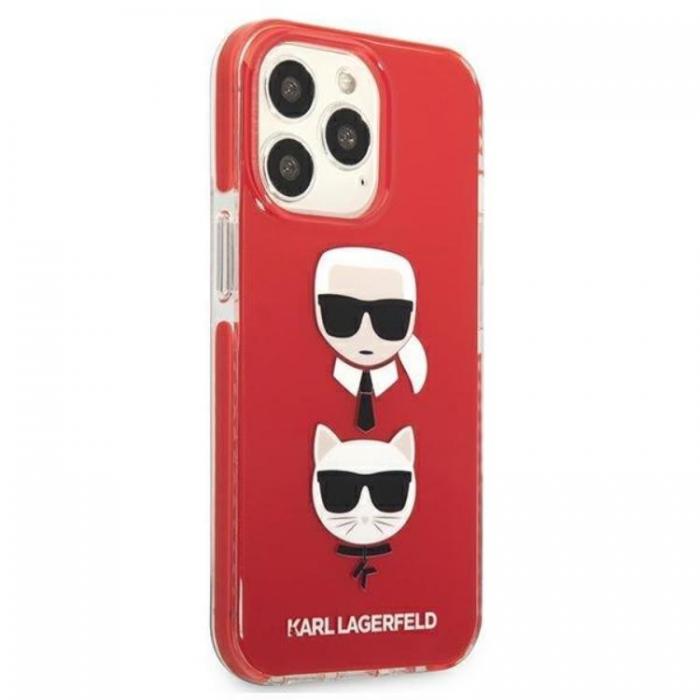 KARL LAGERFELD - Karl Lagerfeld iPhone 13 Pro Skal Karl & Choupette Head - Rd