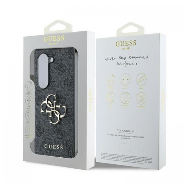 Guess - Guess Galaxy Z Fold 6 Mobilskal Lder 4G Metal Logo - Svart