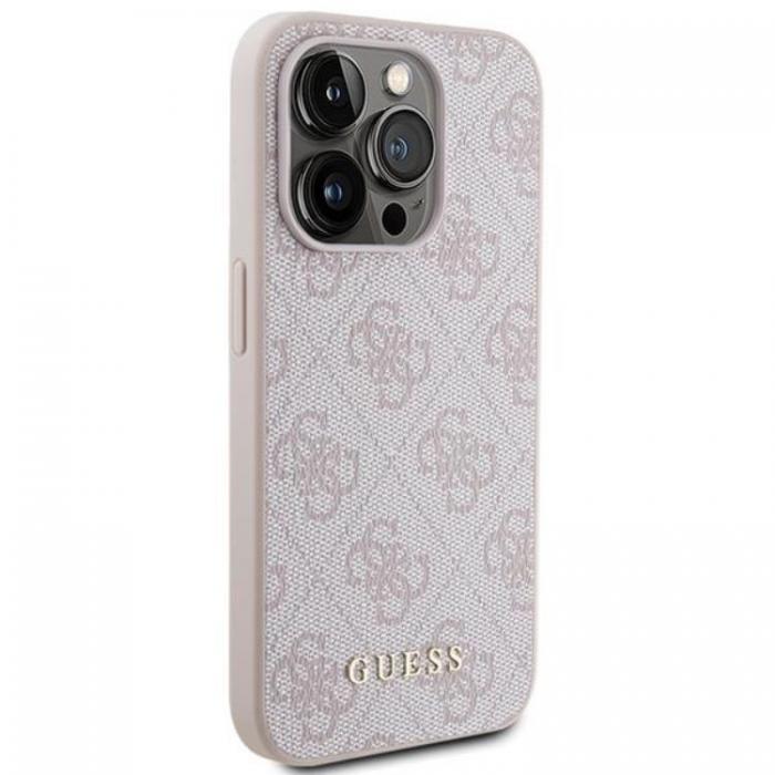 Guess - Guess iPhone 15 Pro Mobilskal Metall Gold Logo - Rosa