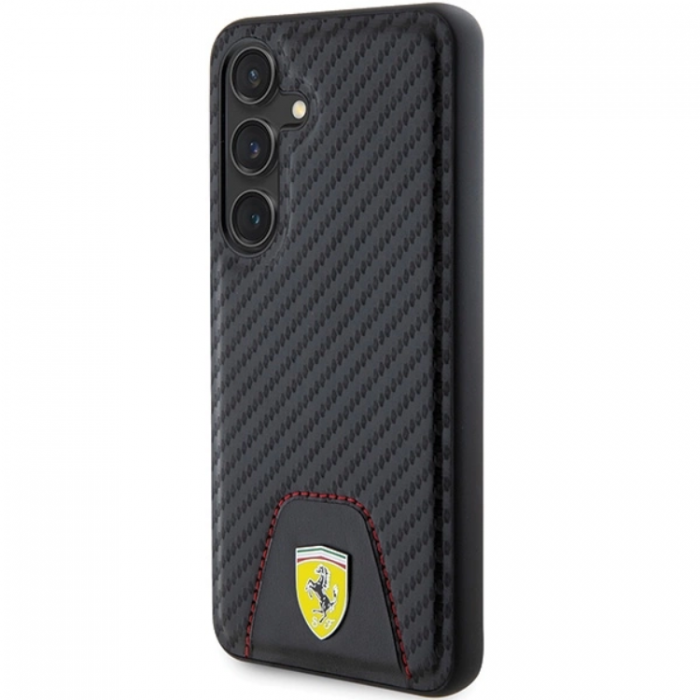 Ferrari - Ferrari Galaxy S24 Mobilskal Carbon Stitched Bottom - Svart