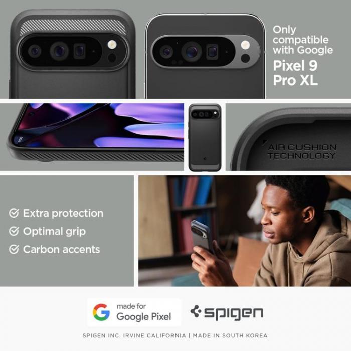 Spigen - Spigen Google Pixel 9 Pro XL Mobilskal Rugged Aromor - Matte Svart