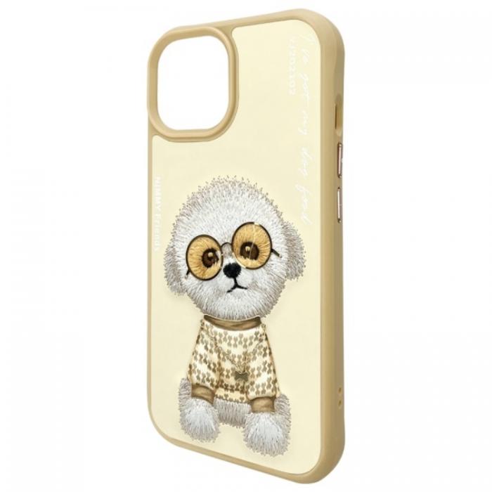 NIMMY - Nimmy iPhone 15 Mobilskal Glasses Cool Dog - Khaki