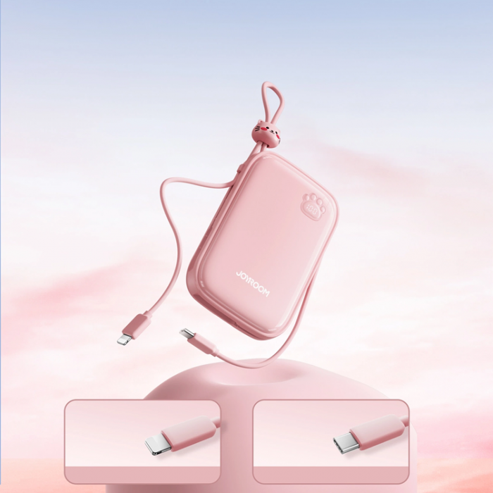 Joyroom - Joyroom Powerbank 22.5W 20000mAh + USB-C Kabel - Rosa