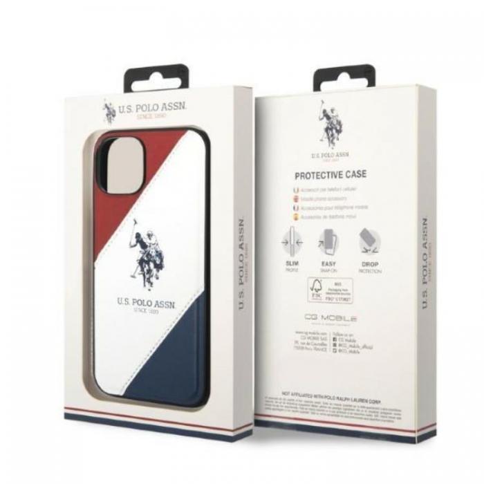 US Polo - US Polo iPhone 14 Plus Skal Tricolor Embossed - Vit