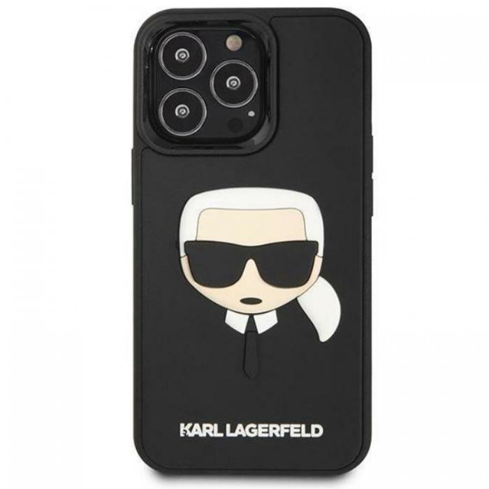 KARL LAGERFELD - Karl Lagerfeld iPhone 14 Pro Skal 3D Rubber Karl`s Head - Svart