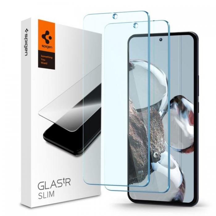 Spigen - [2-Pack] Spigen Xiaomi 12T/12T Pro Hrdat Glas Skrmskydd - Clear
