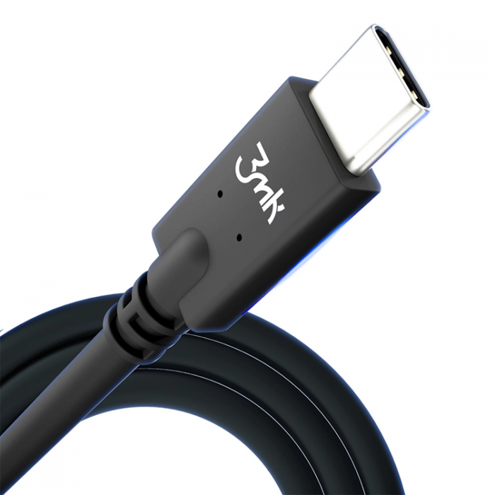 3MK - 3mK Hyper USB-C till USB-C kabel 100W 4K 60Hz 1m - Svart