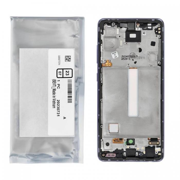 SpareParts - SAMSUNG A52S 5G Skrm med LCD-display ServicePack Lila