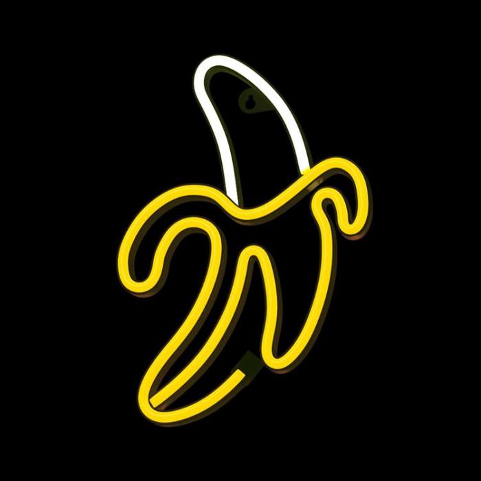 Forever Light - Forever Light LED Neon BANANA Bat FLNE10 + USB - Gul/Vit