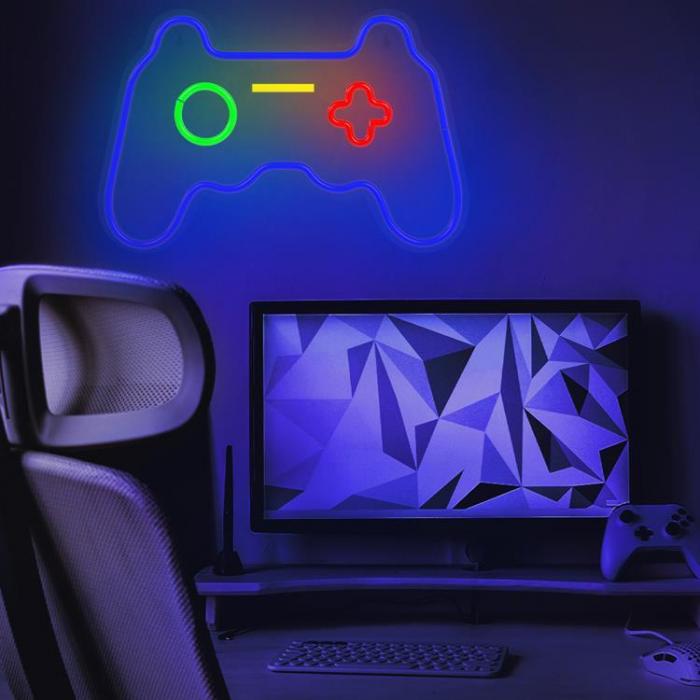 Forever Light - Forever Light LED Neon GAMEPAD Bat FPNE03X + USB - Flerfrgad