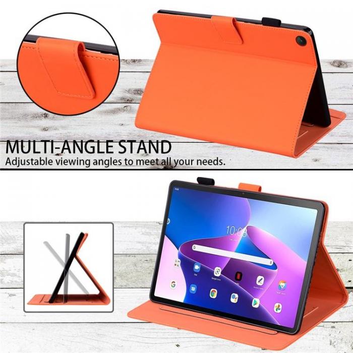 A-One Brand - Lenovo Tab M10 GEN 3 Fodral Kortplatser PU-lder - Orange