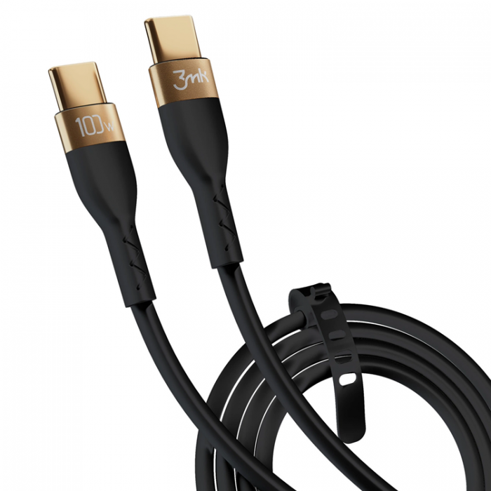 3MK - 3mK USB-C till USB-C kabel 100W 2m HyperSilikon - Svart