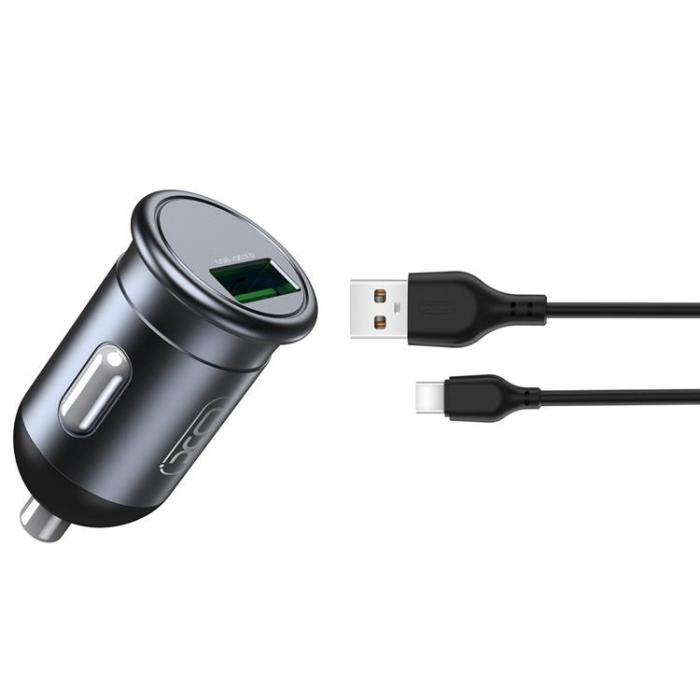 XO - XO Billaddare 1x USB 18W + USB-C Kabel CC46 - Gr