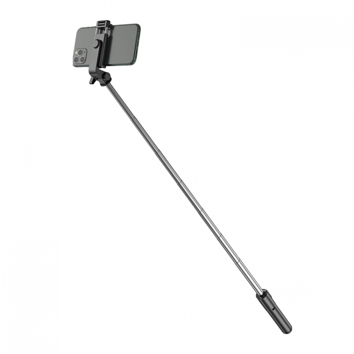 A-One Brand - Selfiestick Teleskopstativ 1m med Telefonhllare - Svart