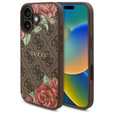 Guess - Guess iPhone 16 Mobilskal MagSafe 4G Flowers Print - Brun