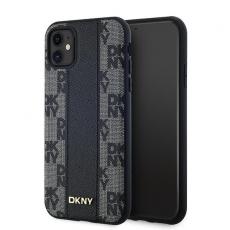 DKNY - DKNY iPhone 11/XR Mobilskal MagSafe Läder Checkered Mono - Svart