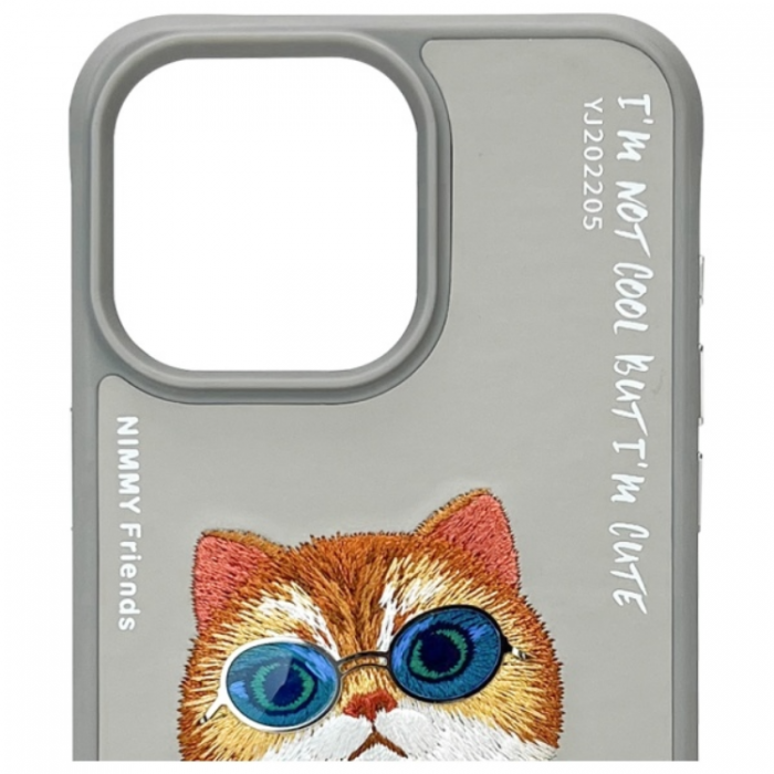 NIMMY - Nimmy iPhone 15 Pro Mobilskal Glasses Cool Cat - Gr