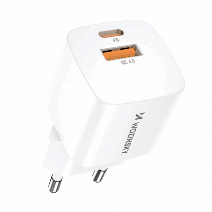 Wozinsky - Wozinsky Vggladdare 20W USB-C/USB-A - Vit