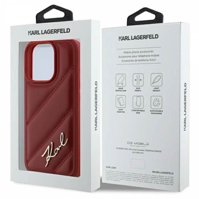 KARL LAGERFELD - Karl Lagerfeld iPhone 16 Pro Mobilskal Quilted Signature - Rd