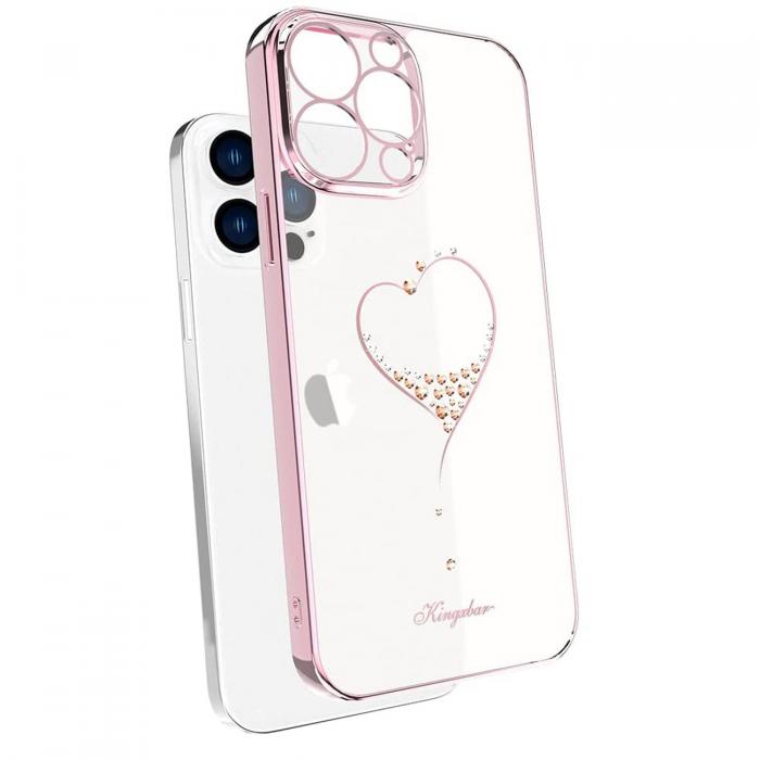 Hurtel - Kingxbar iPhone 13 Pro Skal Swarovski - Rosa