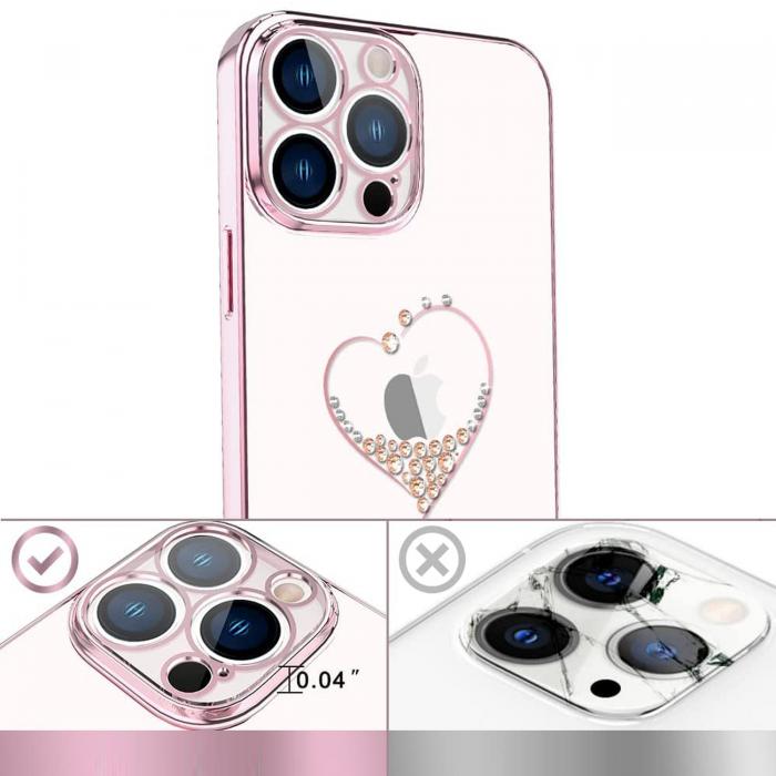 Hurtel - Kingxbar iPhone 13 Pro Skal Swarovski - Rosa