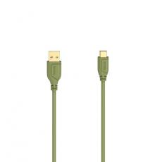 Hama - HAMA USB-C till USB-A kabel Flexi-Slim 0.75m - Guld/Grön