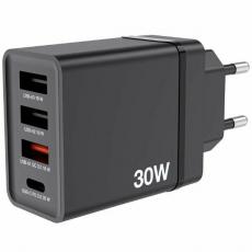 Verbatim - Verbatim Snabbladdare 30W 3xUSB-A 1xUSB-C PD 3.0 - Svart