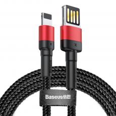 BASEUS - BASEUS kabel Cafule till iPhone Lightning 2,4A 1M Röd+Svart