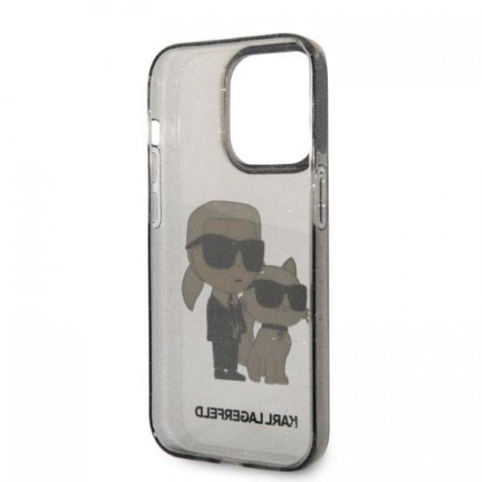 KARL LAGERFELD - Karl Lagerfeld iPhone 14 Pro Max Skal IML GLIT NFT Karl & Choupette - Svart