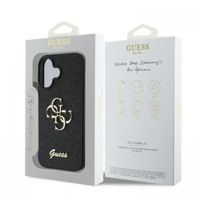 Guess - Guess iPhone 16 Plus Mobilskal Fixed Glitter Big 4G - Svart